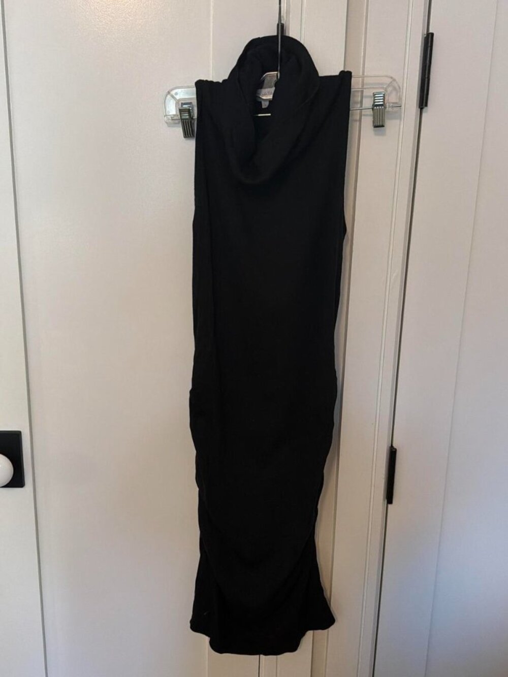 Nordstrom Black Maxi Dress with Turtleneck and Ruffle Hem